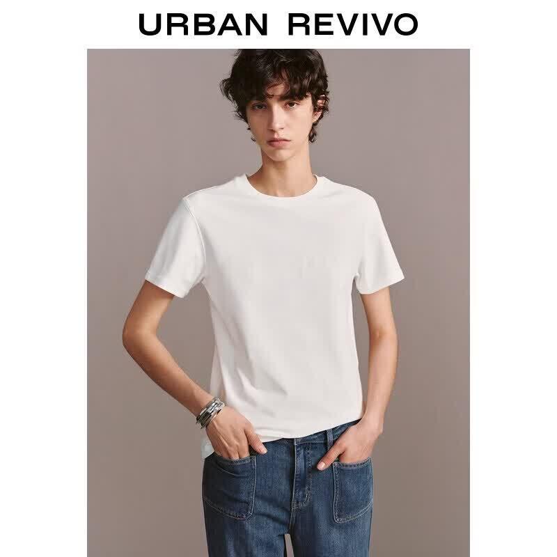 UR2026 Women s Solid Color Round Neck Short Sleeve T-shirt S