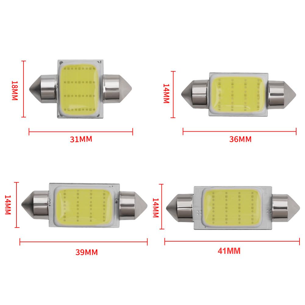 10pcs/lot Car LED Bulbs 31mm 36mm 39mm 41mm Car COB 1.5W DC12V Interior Lamp Interior Reading Lights Plate lamps Bulb Wholesale