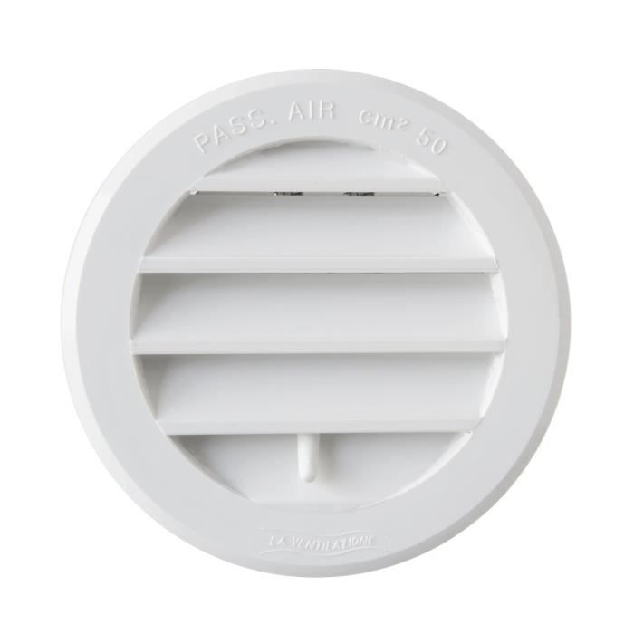 La Ventilazione La ventilation Grille de ventilation en plastique ronde encastrable, blanc, diamètre 96 mm - T8DRB