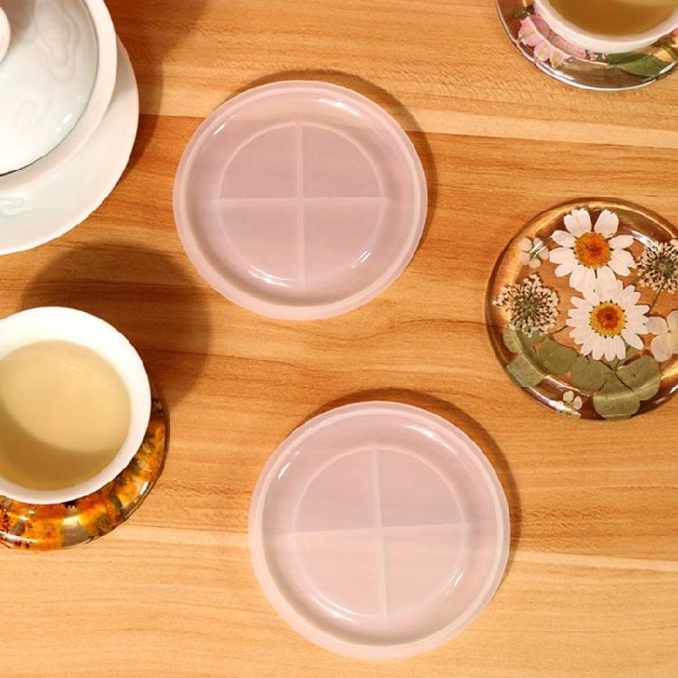 DIY Coaster Plate Molds Round Small Tea-Cup Mat Silicone Molds Epoxy Resin Molds