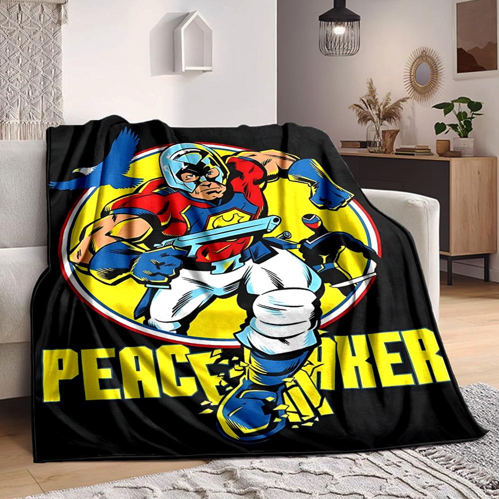 1pc Peacemaker Flannel Throw Blanket - Lightweight Soft Warm All-Season Blanket for Sofa, Bed, Travel, Camping L1029171