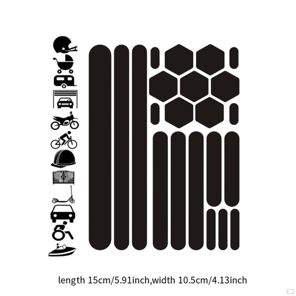 Bike Motorcycle Reflective Sticker Warning Multipurpose Creative Decor Black