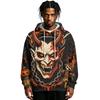 Men's Halloween Printed Long Sleeve Pullover Hoodie