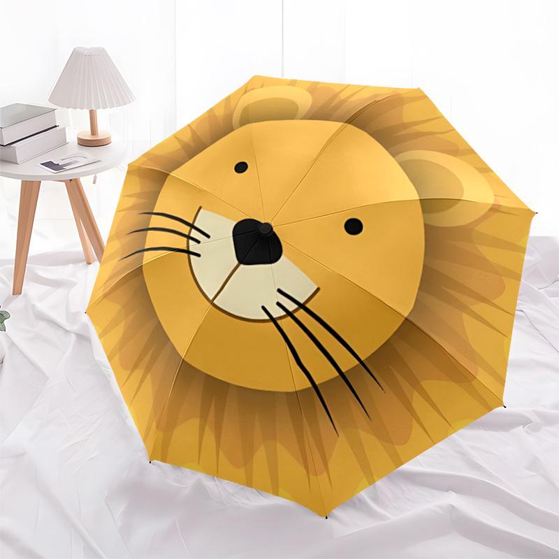 1pc Lion Face Automatic Umbrella - Automatic Opening And Closing, Sturdy Iron Frame, Formal Occasions Yy251018208