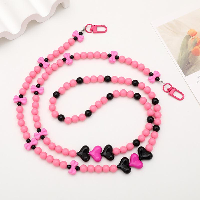 Yi Lian Acrylic Beaded Phone Chain: Pearl Crossbody Strap Charm for Women