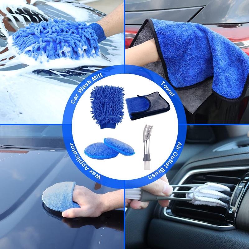 Auto Dashboard Cleaning Brushes Interior Exterior for Seat Detailing Tools 18pcs