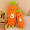 Adorable Carrot Bunny Plush Pillow Soft Down Cotton Stuffed Toy Perfect Gift For Girls