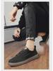 Men's Canvas Summer Breathable Casual Flat Shoes, Soft Sole Slip-On Black Work Shoes