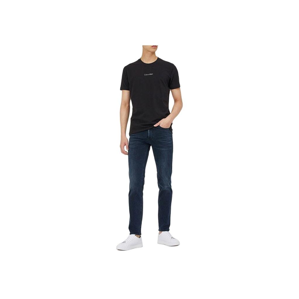 Calvin Klein Casual Crew Neck Rubber Logo Short Sleeve T-Shirt Men Tops Black J319782-BEH