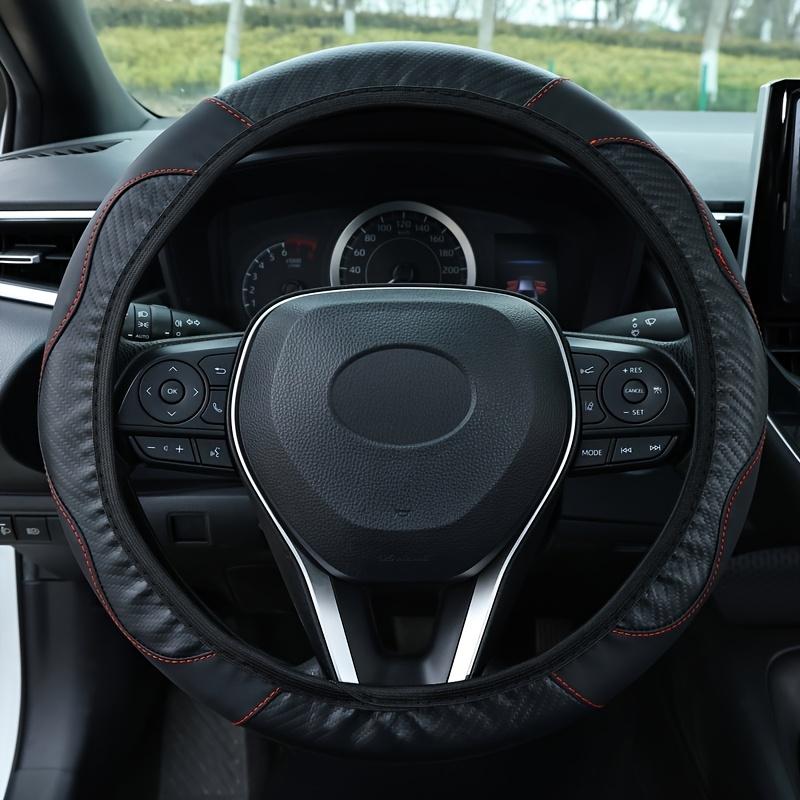 Universal Car Steering Wheel Cover, Carbon Fiber Elastic, Wear-resistant, Non-slip, No Inner Ring, for Car