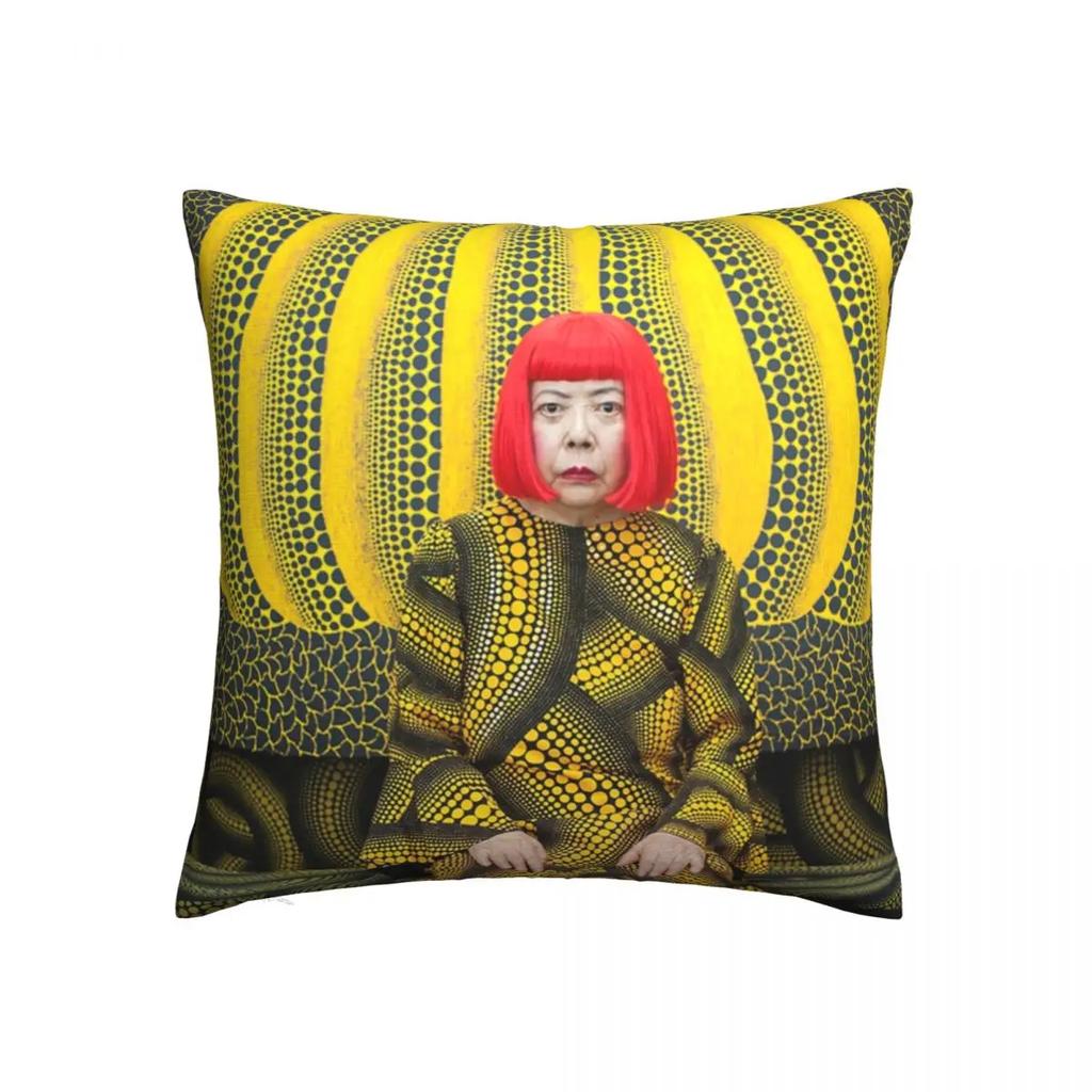 Rosa Punkte Kissenbezüge Bett Auto Yayoi Kusama Kunst Abstrakt Kürbis Polka Pop Ästhetik Kissenbezug Cooles Dekor Zierkissenbezug