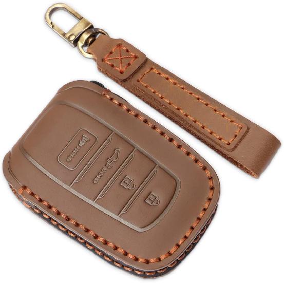INTGET for -2025 2026 Toyota Tundra Key Fob Cover, for -2025 2026 Sequoia Key Fob Case, for Camry 2025 2026 Leather Key Cover, for 2024-2026 Grand коричневый