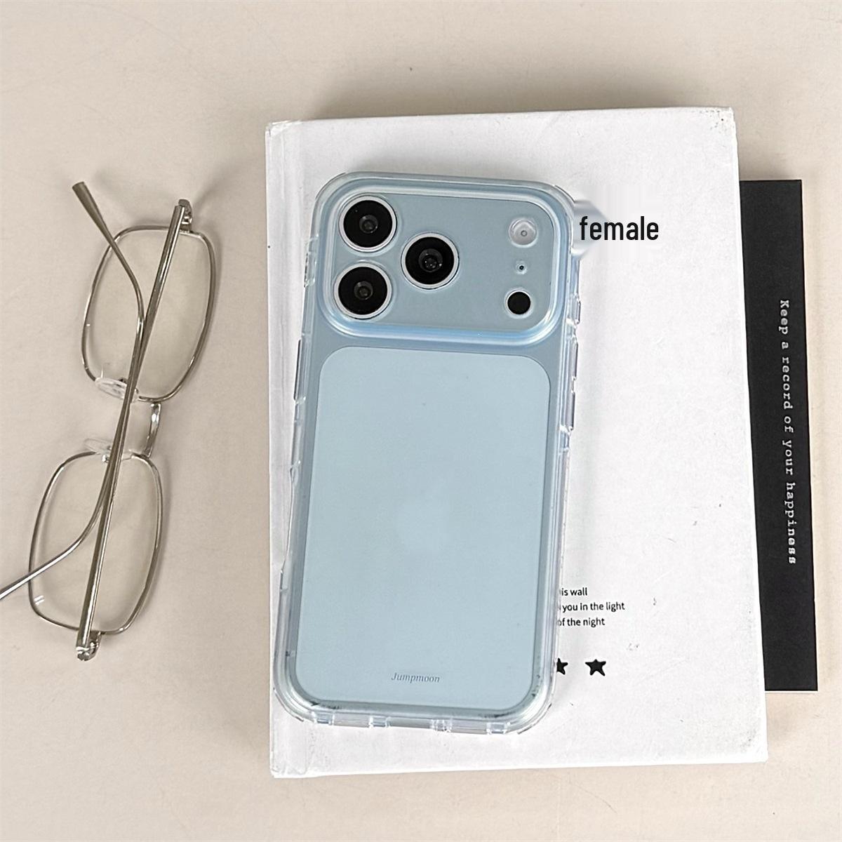 

High Transparency Frosted Blue iPhone 15/17/16 Pro Max Case with Drop Protection iPhone 17 Pro Max