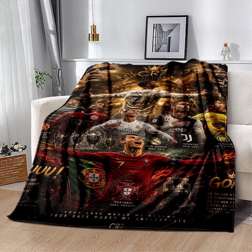 Ronaldo's Legacy Soccer Blanket Soft & Cozy Great for Seaside Livingroom Bed All-Season Use Modern Suitable for Gifting Relatives and Friends