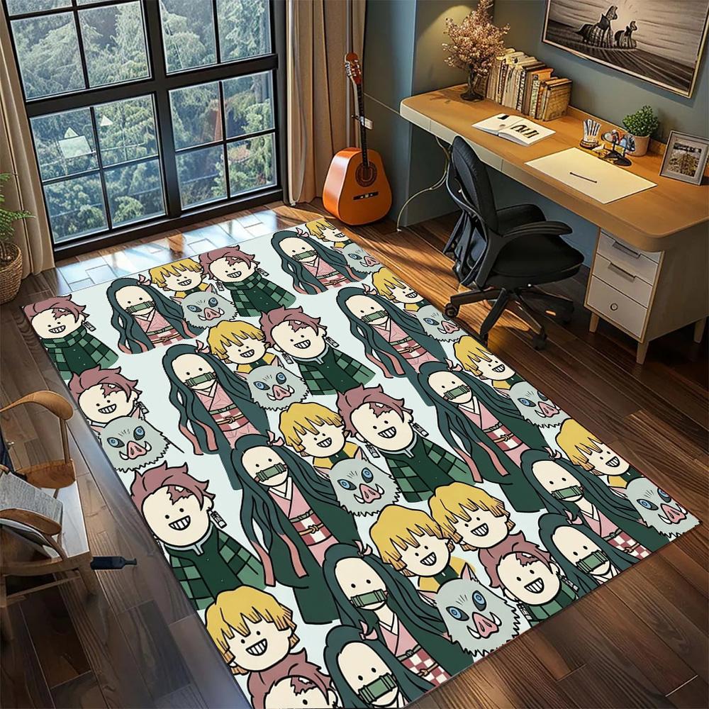 Demon Slayer Tanjiro Bedroom Rug Carpet Large Area Non Slip Washable Floor Mat Gamer Room Home Decor.-TING 60x90cm