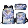 Fashion Novelty Rainbow Unicorn 3D Print 3pcs/Set pupil School Bags Laptop Daypack Backpack Inclined shoulder bag Pencil Case