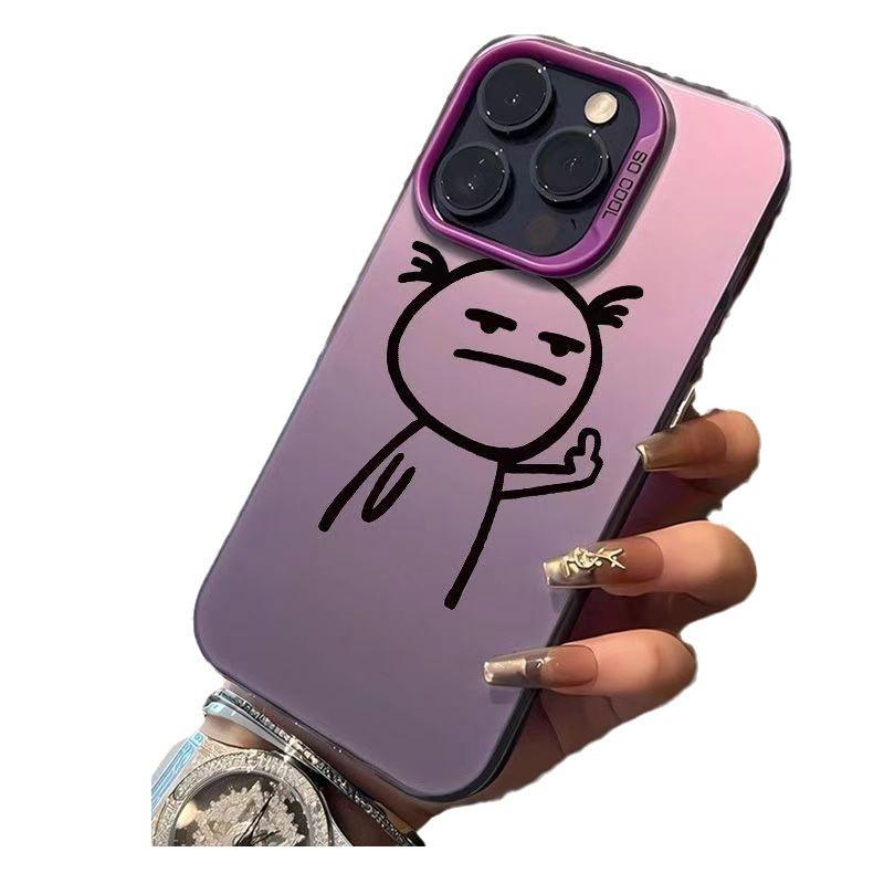 Silver Personalized Middle Finger for Apple 11-16e, Creative Case for 14/13/12, Fits XR Small.