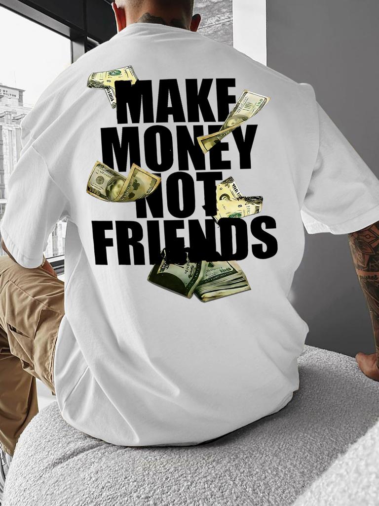 2026 Men's T-shirt Trendy Brand Letter Print - Street - Comfortable and Breathable - Ins