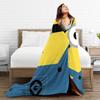 Cartoon M-Minions Face Print Flannel Blankets Winter  Warm Soft Throw Blanket for Kids Adult Bedroom Bedspread Sofa Bed Cover
