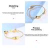 Heart-shaped diamond-studded titanium steel bracelet, double-sided brushed butterfly stainless steel bracelet, women's gold bracelet