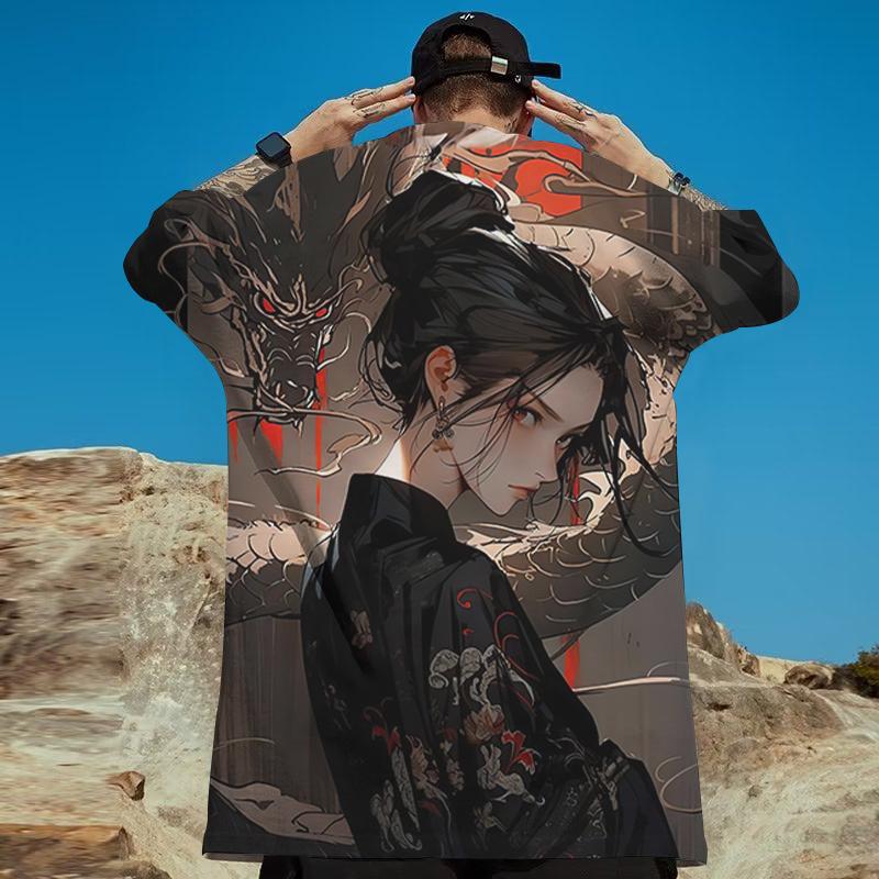 Pánské tričko Beauty Print Tričko s krátkým rukávem Pro muže Street Hip Hop Unisex Oblečení Volné Tričko nadměrné velikosti Top Nové Trička