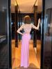 Sexy Nightclub Deep V Long Dress with Thickened Cups & High Slit