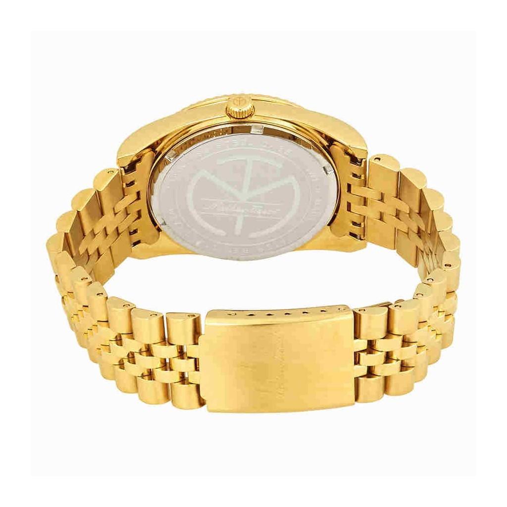 Mathey-Tissot Mathy III Goldfarbene Edelstahl-Quarzuhr mit schwarzem Zifferblatt H810PN für Herren