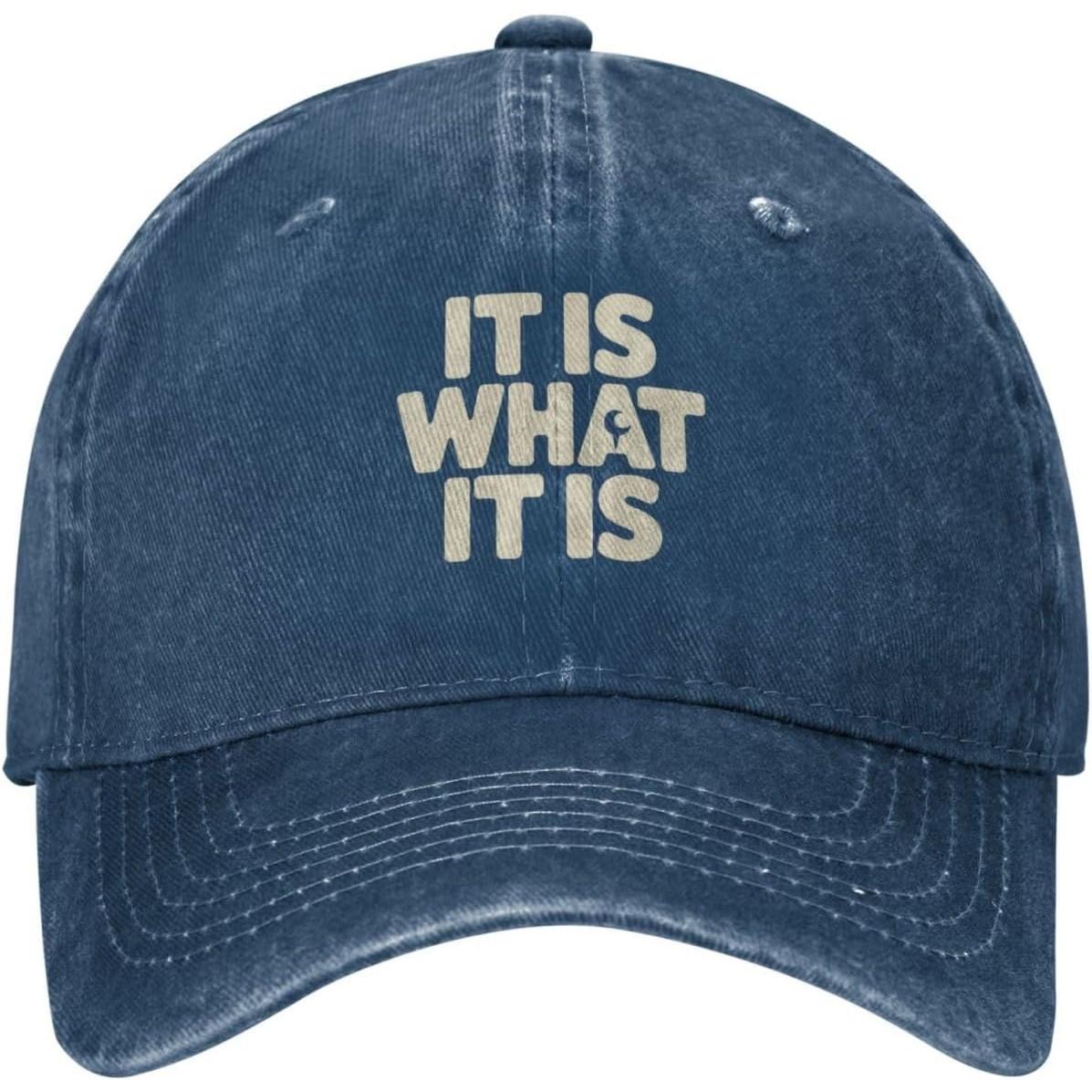 It Is What It Is Baseball Cap Distressed Cotton Sun Protection Casual Hat for Adults Can Be Adjusted