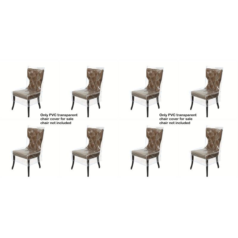 4/6/8pc Plastic Dining Chair Covers with Backrest PVC Transparent Chair Cover Quality Kitchen Protective Chair Covers Dust-Proof