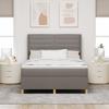 Box Spring Bed with Headboard Taupe 160 x 200 cm Fabric