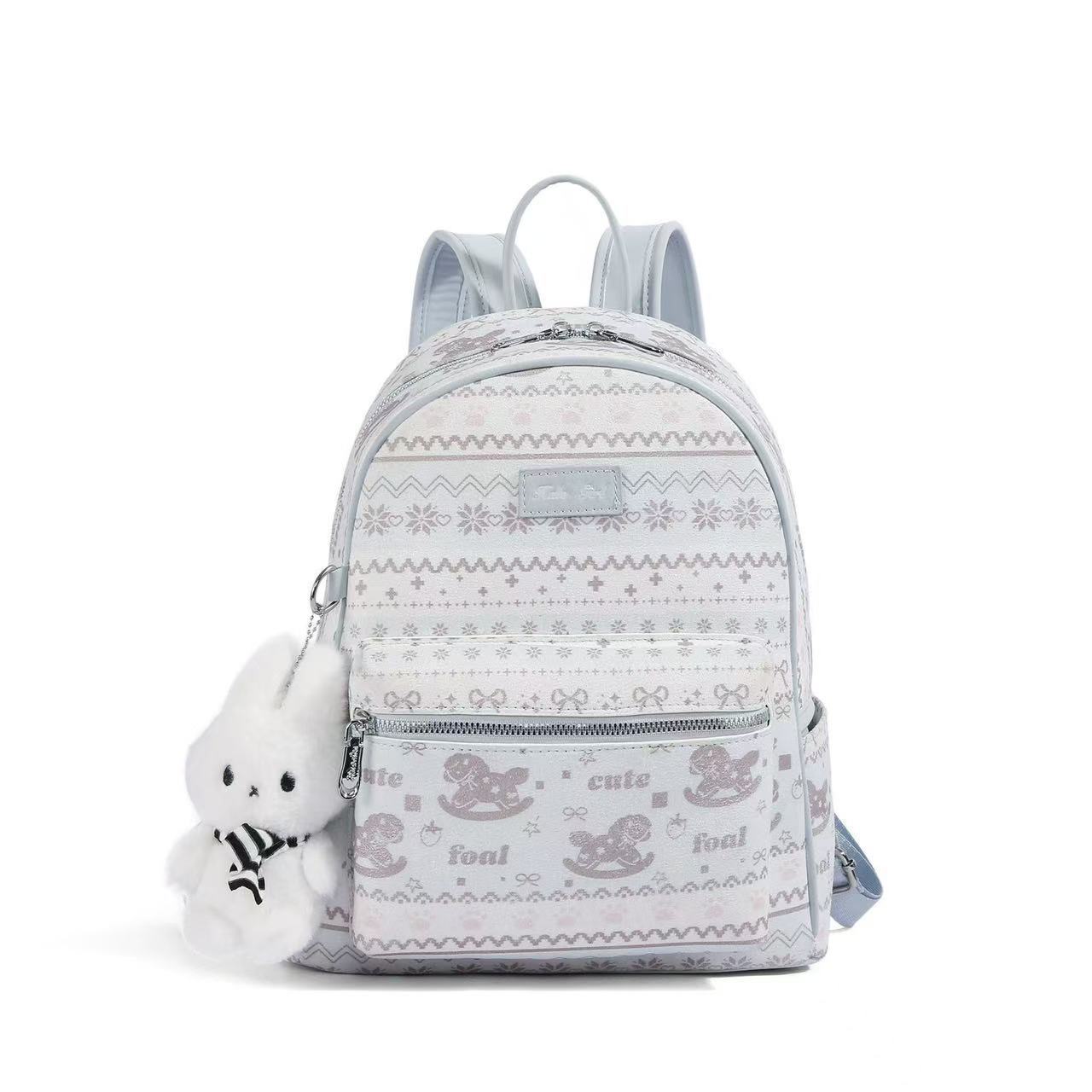 

Double-shoulder Bag - Women s Niche Design, Large Capacity, Student Backpack, Fashionable Backpack With pendant синий