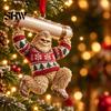 Festive Cash Holder for Holidays Big Foot Money Cash, 2D Acrylic Sasquatch Gift Fun Christmas Family Ornament, Clear Xmas Tree Hanging Decoration