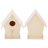 Hanging Bird House Wooden DIY Bird Feeder Houses for Decorations Indoors GardensSingle Layer No. 3