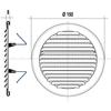 Grille de ventilation - gintu - gintu125r - inox 430 - diamètre 150 mm - filet anti-insectes