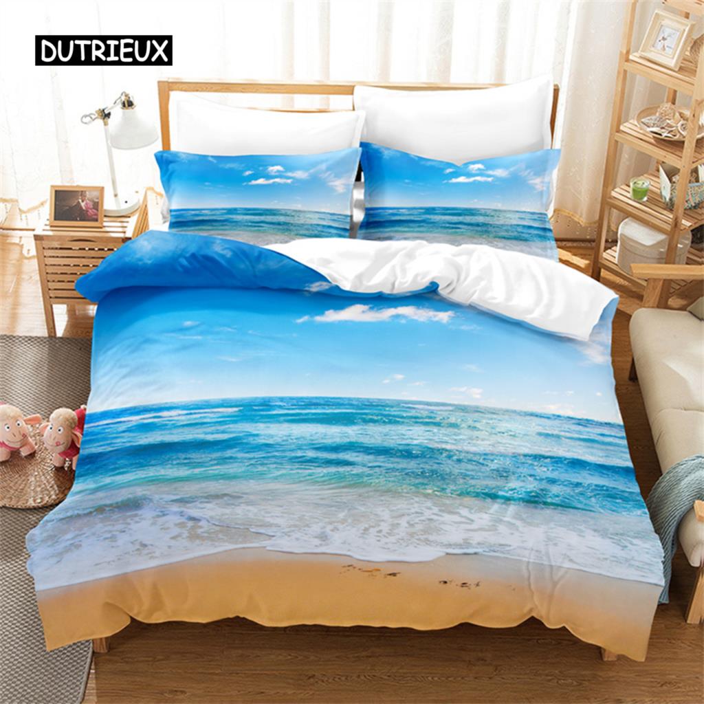 Summer Beach Design Bedding Set Duvet Cover Set 3d Bedding Digital Printing Bed Linen Queen Size Bedding Set Fashion Design