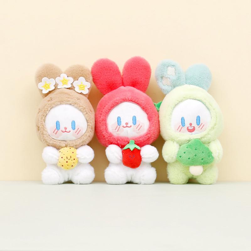 Potato Charming Bunny Plush Keychain Short Fur Soft Keyring Cute Ornament Bag
