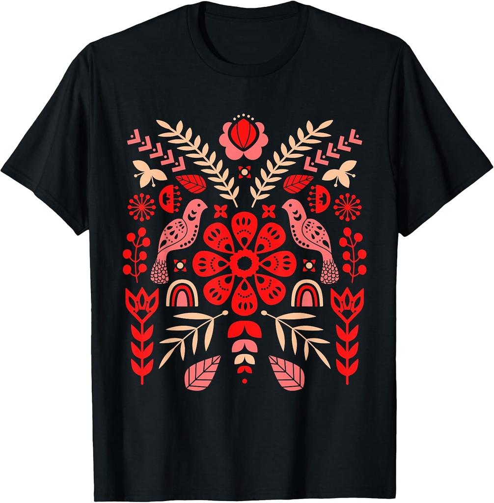 Ukrainian Bird-Inspired Vyshyvanka Style T-Shirt