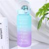 2000ml Frosted Gradient Sports Water Bottle with Handle & Straw, Large Capacity Plastic Cup