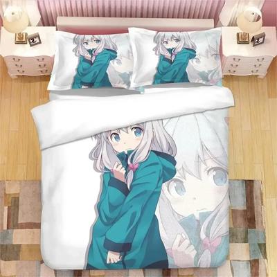 Flicka Izumi Sagiri Sängklädesset Tryckt Sängset Med Örngott Täcke Mjukt Queen King Size Sängkläder Hem Sänglinne