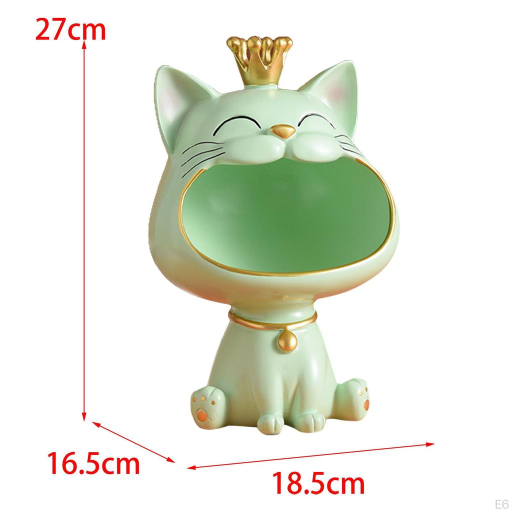 Katzenstatue Halter Harz Tierfigur Skulptur Schale Schreibtisch Schlüssel Serviertablett Aufbewahrungsbox für Schrank