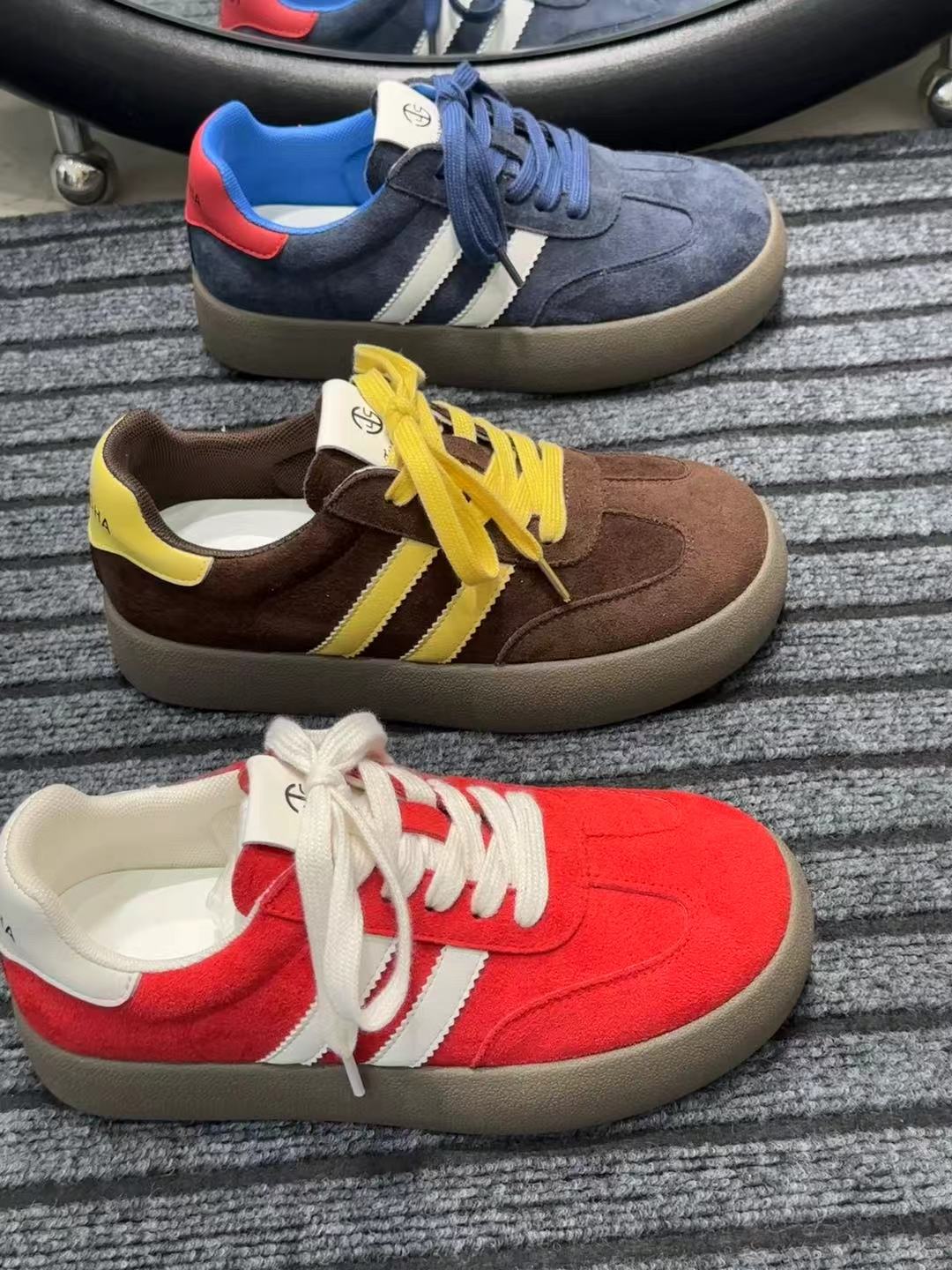 

Maillard retro color matching platform German training shoes women s 2025 new versatile fashion non-slip casual sports shoes 40 жёлтый