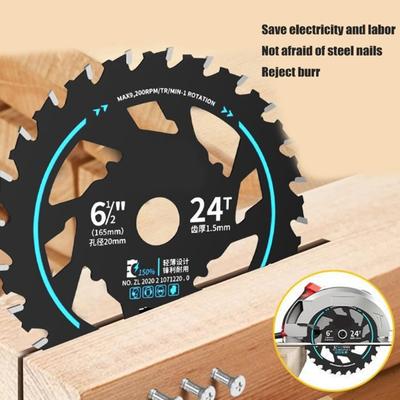 Advanced Lithium Chainsaw Blade with Energy Efficiency and Noise Reduction for Unseamed Woodworking 24 Teeth