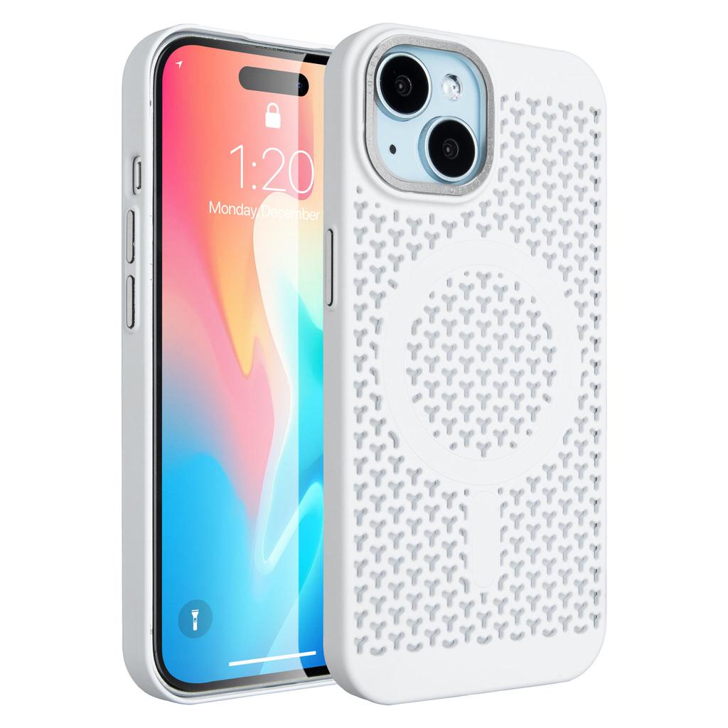 For Apple 15pro Magnetic Case for IPhone Hollow Heat Dissipation Anti-fall Mobile Phone Protective Cover Magnetic Heat Dissipation