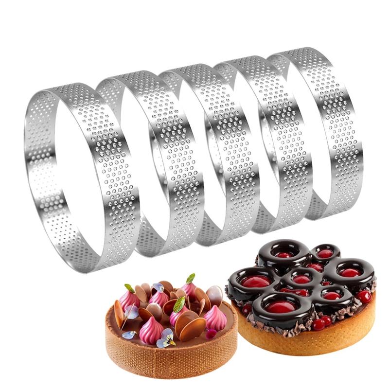 Perforated Mousse Ring Stainless Steel Cake Mould Round Baking Tools Decorating Molds Kitchen Accessories 9 Sizes Choose