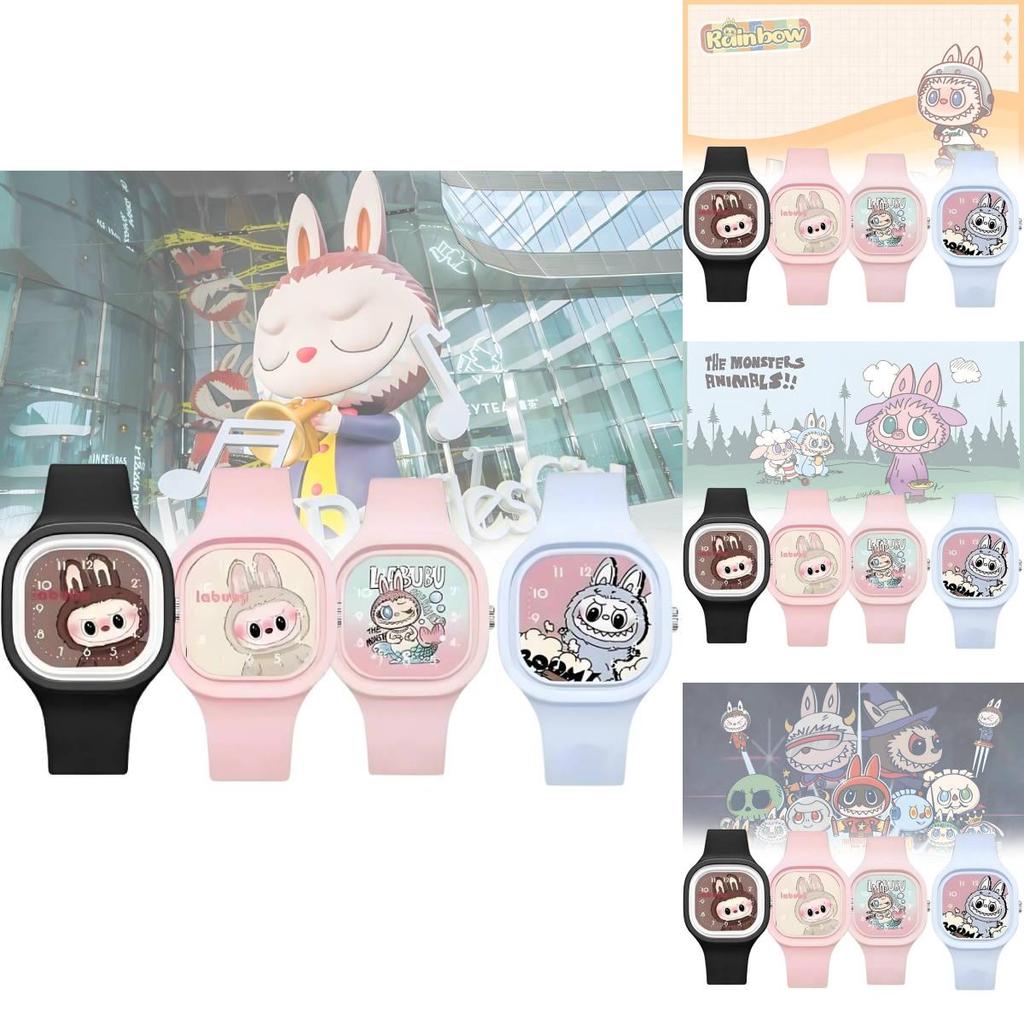 Trendy Dětské hodinky s kresleným motivem Bubble Mart Vysoce kvalitní měkký silikonový řemínek