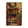 Vintage Christmas Metal Tin Sign Retro Holiday Wall Art Decor
