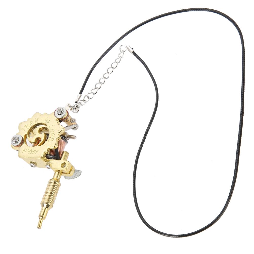 

Fashion Alloy Mini Tattoo Machine Pendant with Real Coils Necklace Handbag Decoration