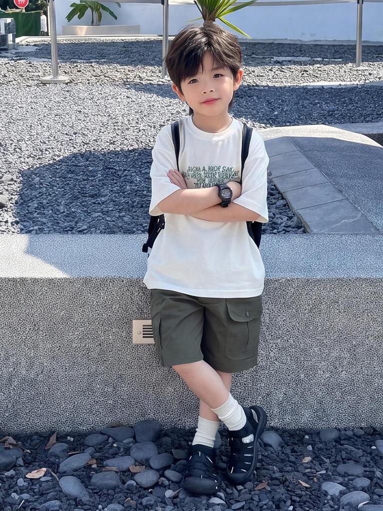 Korean Style Kids' Quick-Dry Cargo Shorts - Casual, Loose Fit for Boys