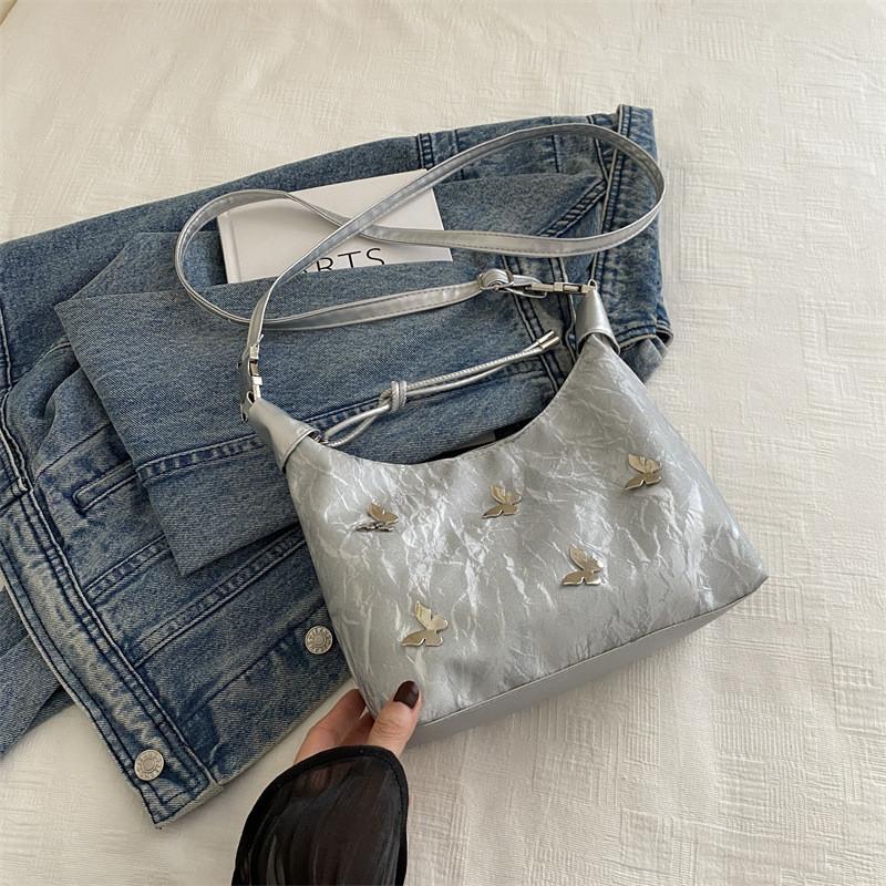 Chic Pu Tote Bag For Women In Black White Blue And Silver Perfect For Commuting