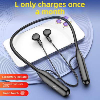 Bezdrátová Bluetooth sluchátka s mikrofonem, zavěšením na krk, pohybem krku 5.3, ultra dlouhou životností, velkým výkonem, redukcí hluku ENC